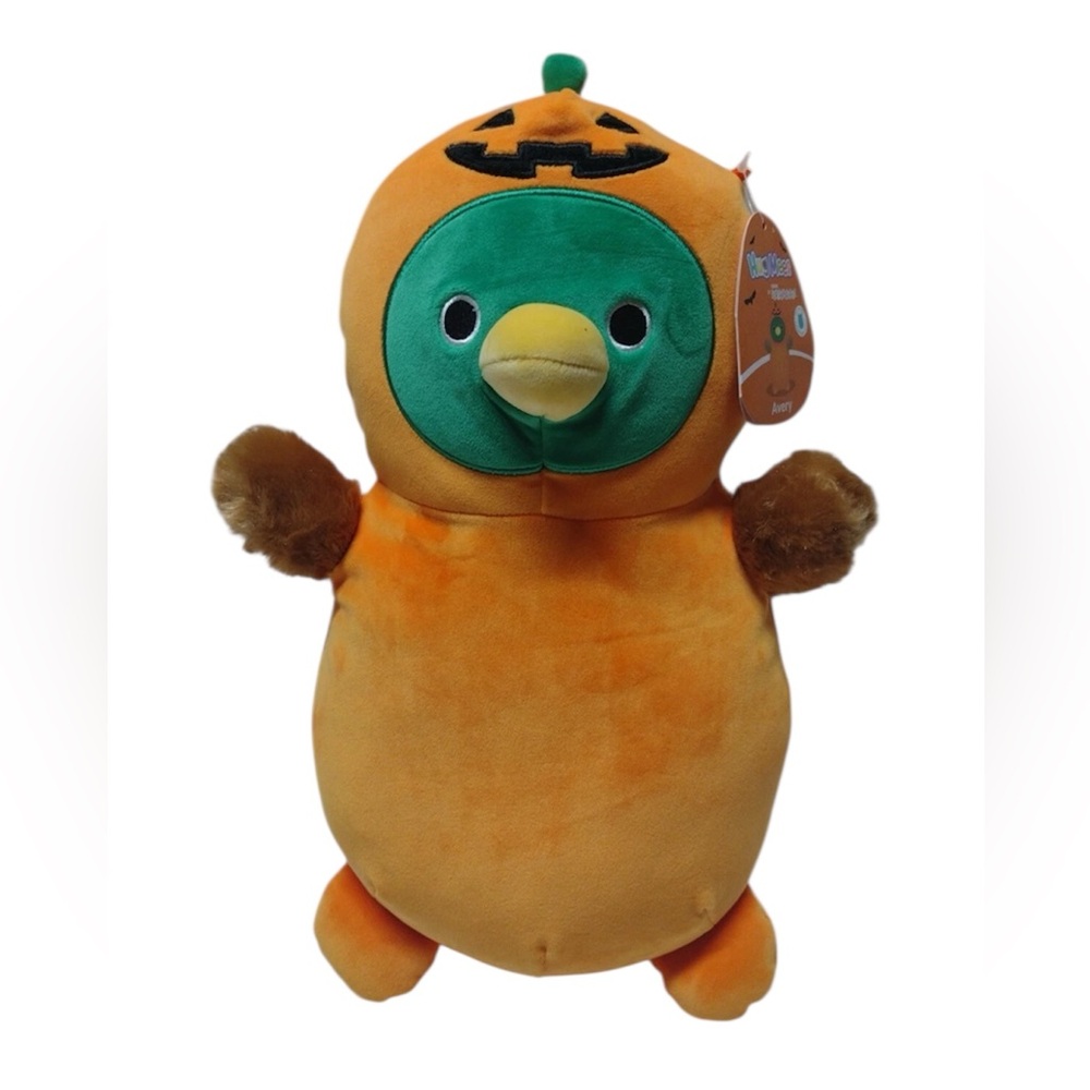 Squishmallow Halloween AVERY Mallard DUCK Pumpkin Hug Mees 14” Plush Toy
